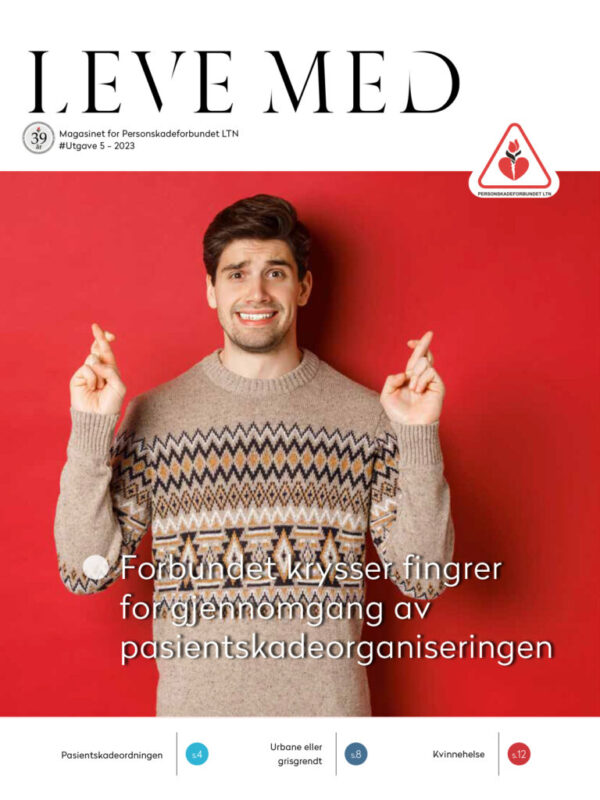 Omslaget på medlemsmagasinet Leve Med nr 5/2023.
